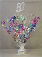 50 SILVER/MULTI-COLOR SPRAY CENTERPIECE