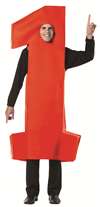 Number 1 Red Adult Costume