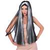 BLACK AND WHITE EXTRA LONG STREAKED WIG