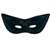 BLACK SATIN HARLEQUIN MASK