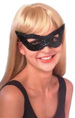 BLACK SEQUIN SWALLOW MASK