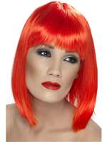 Glam Short Neon Red Wig