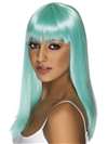 Glam Long Neon Aqua Wig