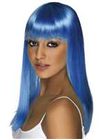 Glam Long Neon Blue Wig