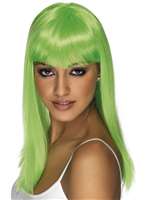 Glam Long Neon Green Wig