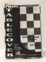 Black and White Checkered Round Tablecover