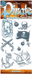 Buccaneer Pirate Temporary Tattoo Set