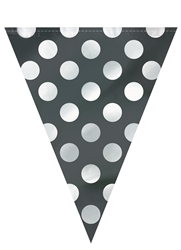 Black Dots Flag Banner 12Ft Plastic