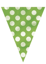 Lime Green Dots Flag Banner 12Ft Plastic