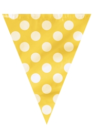 Yellow Dots Flag Banner 12Ft Plastic