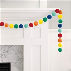 Rainbow Felt Pom Pom Garland