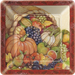 Cornucopia 7in Square Dessert Plates