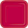 16 Ruby Red 7in. Square Plates