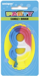 Rainbow Number 9 Birthday Candle