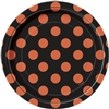 Orange & Black Polka Dots Dessert Plates