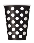 Black Polka Dots 12oz Cups