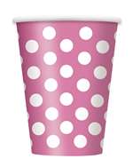 Hot Pink Polka Dots 12oz Cups