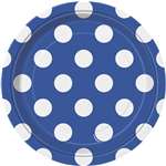 Royal Blue Polka Dots 7in Plates