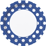 Royal Blue Polka Dots 9in Plates