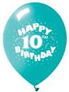 Happy 10th Birthday Latex Balloons