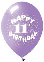 Happy 11th Birthday Latex Balloons