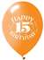 Happy 15th Latex Balloons
