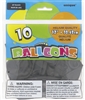Jet Black 12in 10 Count Latex Balloons