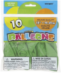 Lime Green 12in 10 Count Latex Balloons