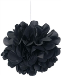 Black 9" Pom Pom Tissue Puff Decorations - 3 Pack