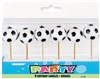 Soccer Ball 3D Pick Candles - 6 Count
