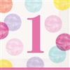 Pink Dots First Birthday Luncheon Napkins