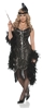 Gatsby Girl Black Beaded Flapper Costume - Adult Large