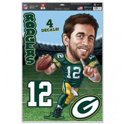 Green Bay Packers Aaron Rodgers Caricature Decals