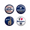 Milwaukee Brewers Buttons 4 Pack
