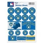 Milwaukee Brewers Ball/Glove Logo Stickers Sheet