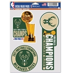 World Champions Milwaukee Bucks Multi Use Decals Fan Pack