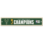 World Champions Milwaukee Bucks Street Sign/Zone Sign