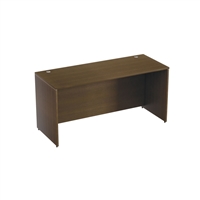 Rectangular desk shell with straight modesty panel