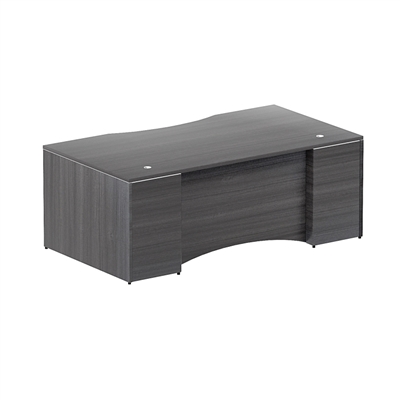 Bow front desk shell - Curved laminate modesty panel