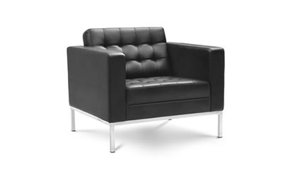 Piazza - Black Leather Lounge Chair