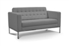 Piazza - Grey Leather Love Seat