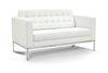 Piazza - White Leather Love Seat