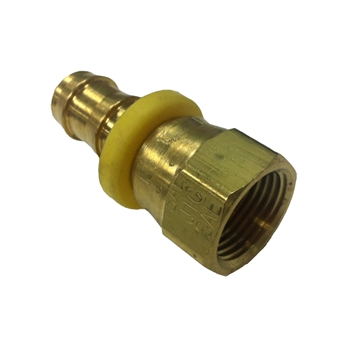 Parker Hannifin Reusable Push-Lok Hose Barb Brass Fitting 1/2" to #8 JIC FM