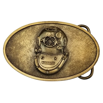 U.S. Navy Mark V Diving Helmet Belt Buckle - Brass Finish