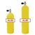 Yellow Commercial Diving Bailout Bottle Aluminum Tank