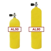 Yellow Commercial Diving Bailout Bottle Aluminum Tank