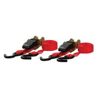 CURT 10 Red Cargo Straps w/&quot;S&quot; Hooks - 500 lbs - 2 Pack [83001]
