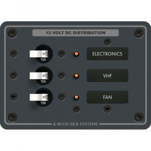 Blue Sea 8025 DC 3 Position Breaker Panel - White Switches [8025]