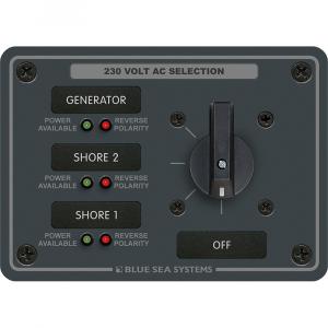 Blue Sea 8358 AC Rotary Switch Panel 30 Ampere 3 Positions + OFF, 2 Pole [8358]