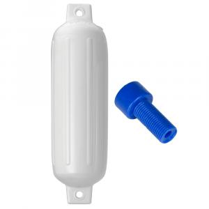 Polyform G-3 Twin Eye Fender 5.5&quot; x 19&quot; - White w/Adapter [G-3-WHITE]